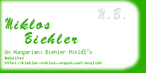 miklos biehler business card